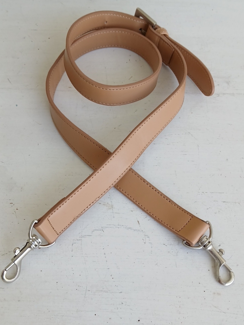 TAN Strap SILVER Hardware Replacement Crossbody Bag Strap